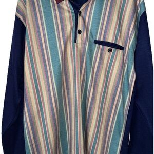 Vintage Prices Club Men’s Long Sleeve Pullover Polo 1/4 Button   Size Medium C-6